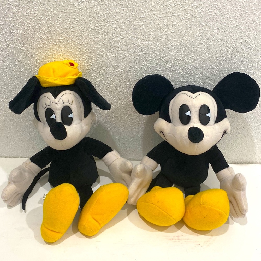 Vintage 80s Set of Disneyland Walt Disney Mickey & Minnie Mouse Plush Toy RARE - Picture 1 of 9